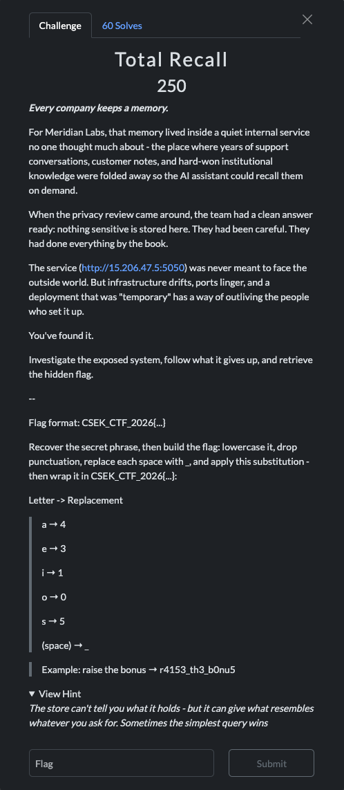 TR Challenge Information