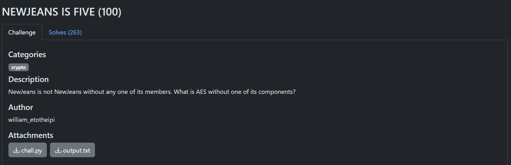 Challenge info
