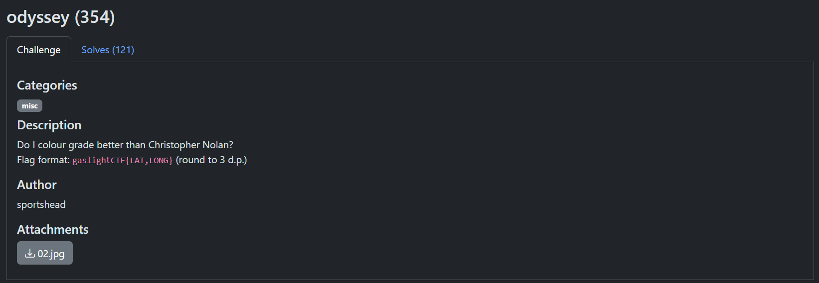 challenge info