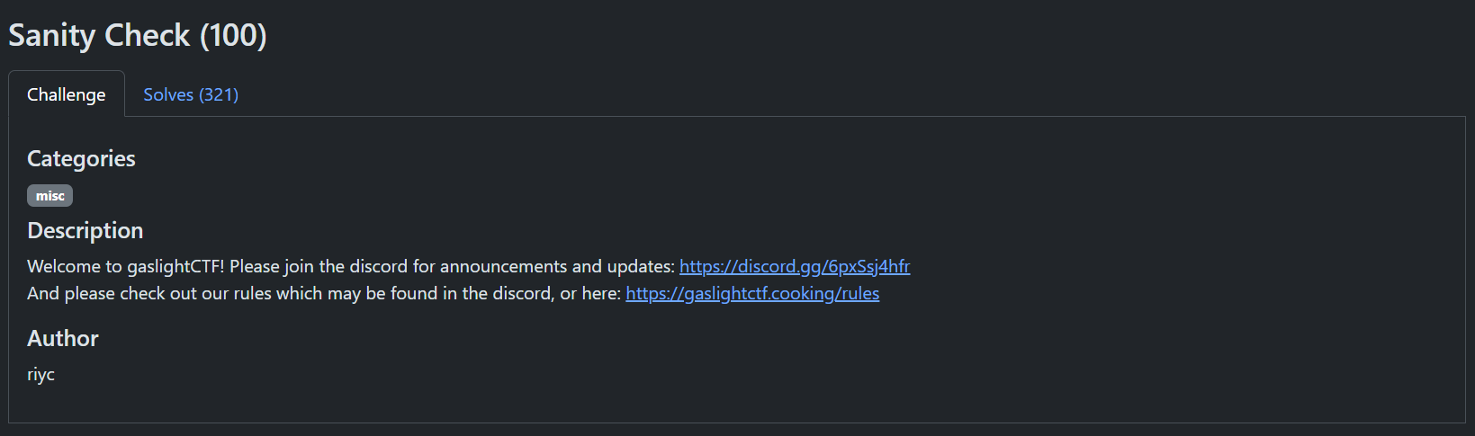 Challenge Info